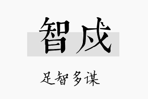 智戍名字的寓意及含义