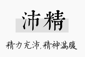 沛精名字的寓意及含义