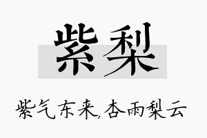 紫梨名字的寓意及含义