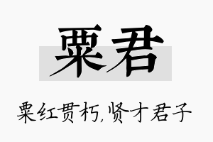 粟君名字的寓意及含义