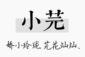 小芫名字的寓意及含义