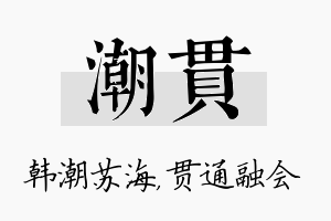 潮贯名字的寓意及含义