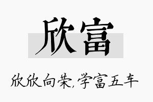 欣富名字的寓意及含义