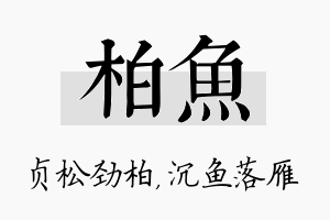 柏鱼名字的寓意及含义