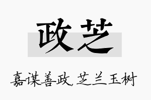 政芝名字的寓意及含义