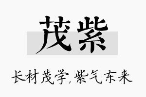 茂紫名字的寓意及含义