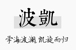 波凯名字的寓意及含义