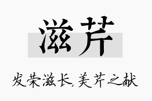 滋芹名字的寓意及含义