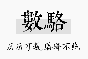 数骆名字的寓意及含义