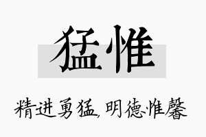 猛惟名字的寓意及含义