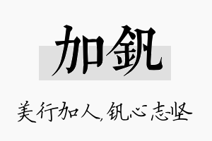 加钒名字的寓意及含义