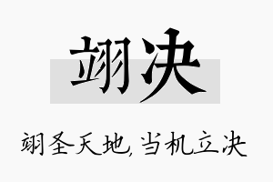 翊决名字的寓意及含义