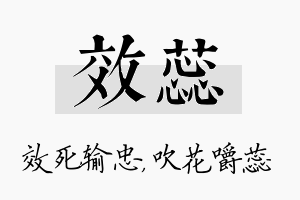 效蕊名字的寓意及含义