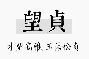 望贞名字的寓意及含义