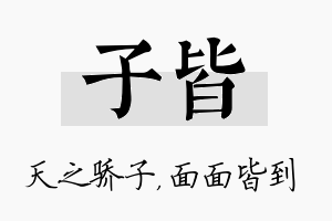 子皆名字的寓意及含义