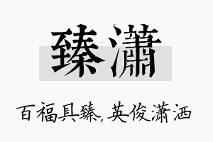 臻潇名字的寓意及含义