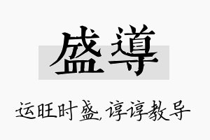 盛导名字的寓意及含义