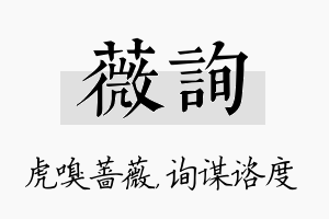 薇询名字的寓意及含义