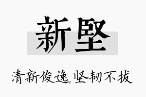 新坚名字的寓意及含义