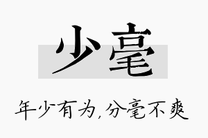 少毫名字的寓意及含义