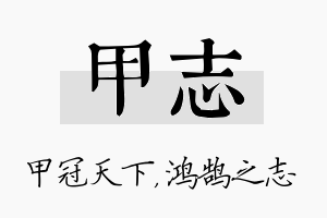 甲志名字的寓意及含义