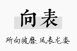 向表名字的寓意及含义