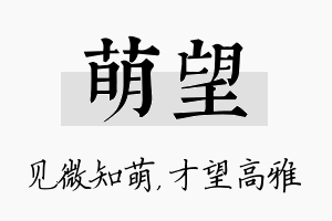 萌望名字的寓意及含义