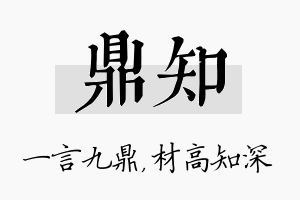 鼎知名字的寓意及含义