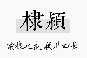 棣颍名字的寓意及含义