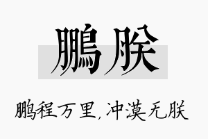 鹏朕名字的寓意及含义