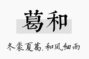 葛和名字的寓意及含义