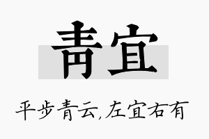 青宜名字的寓意及含义