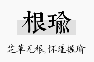 根瑜名字的寓意及含义