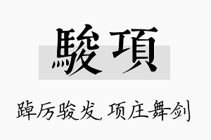 骏项名字的寓意及含义