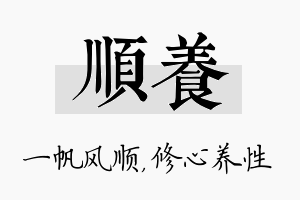 顺养名字的寓意及含义