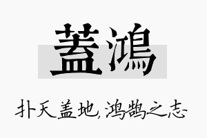 盖鸿名字的寓意及含义