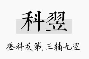 科翌名字的寓意及含义