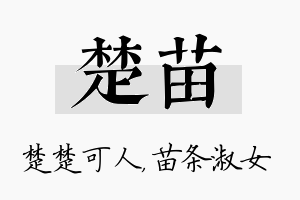 楚苗名字的寓意及含义