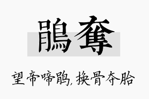 鹃夺名字的寓意及含义