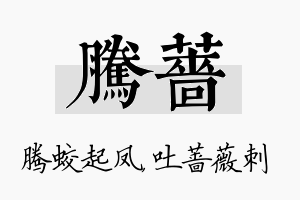 腾蔷名字的寓意及含义