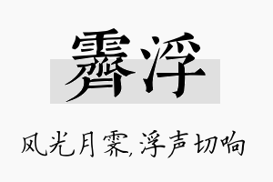 霁浮名字的寓意及含义