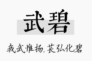 武碧名字的寓意及含义