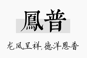 凤普名字的寓意及含义