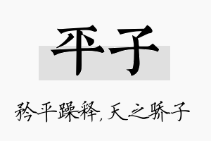 平子名字的寓意及含义