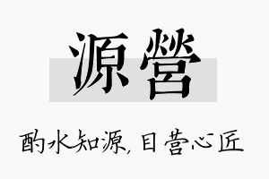 源营名字的寓意及含义