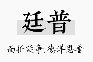 廷普名字的寓意及含义