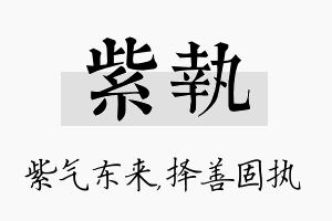 紫执名字的寓意及含义