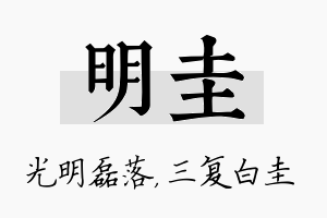 明圭名字的寓意及含义