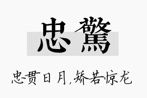 忠惊名字的寓意及含义