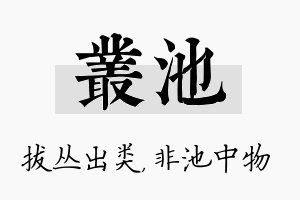 丛池名字的寓意及含义